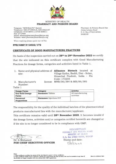 P&p-borad-certifacte
